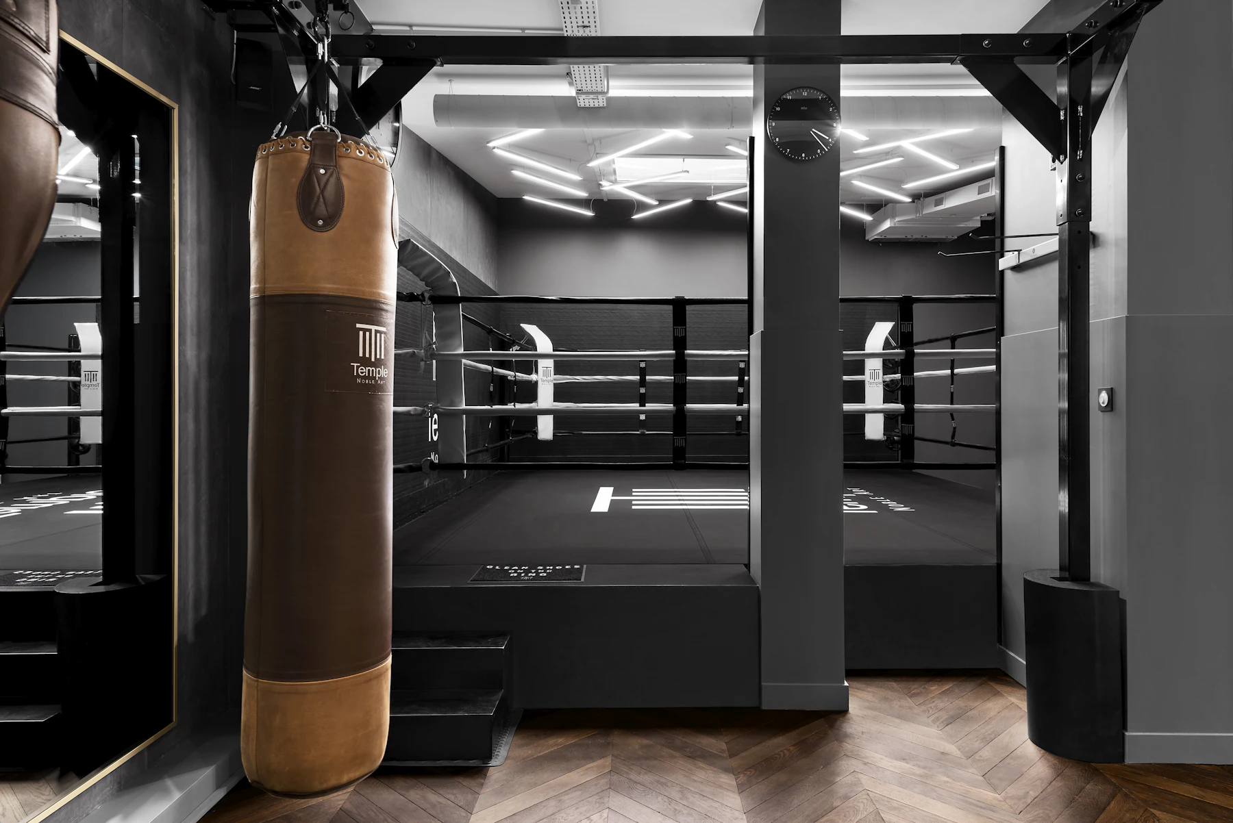 A real boxing ring inside a combat gym